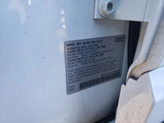 2024 Audi Q3 VIN WA1EECF3XR1030005 - photo 7 of 14