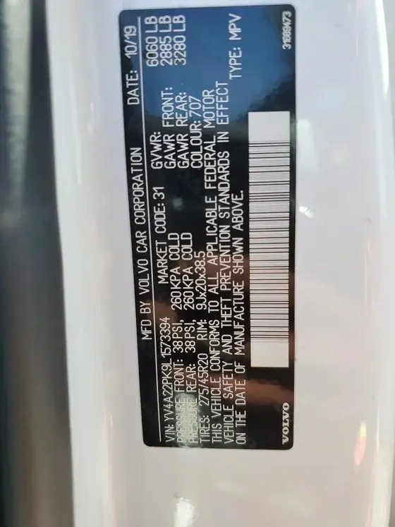 2020 Volvo XC90 VIN YV4A22PK9L1573394 - photo 6 of 14